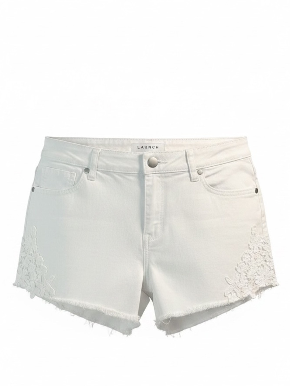 Lauren Conrad White Frayed Hem Crochet Shorts Size 10